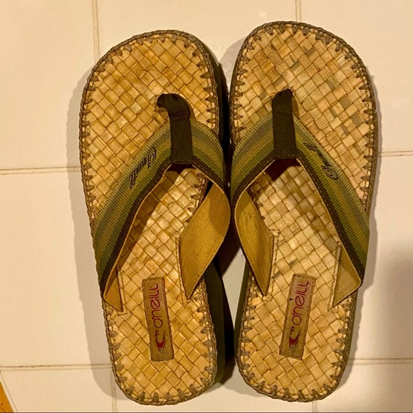 Ladies O’Neill Wedge Straw Basket Weave Sandals Size 9 NWOT - Picture 3 of 6